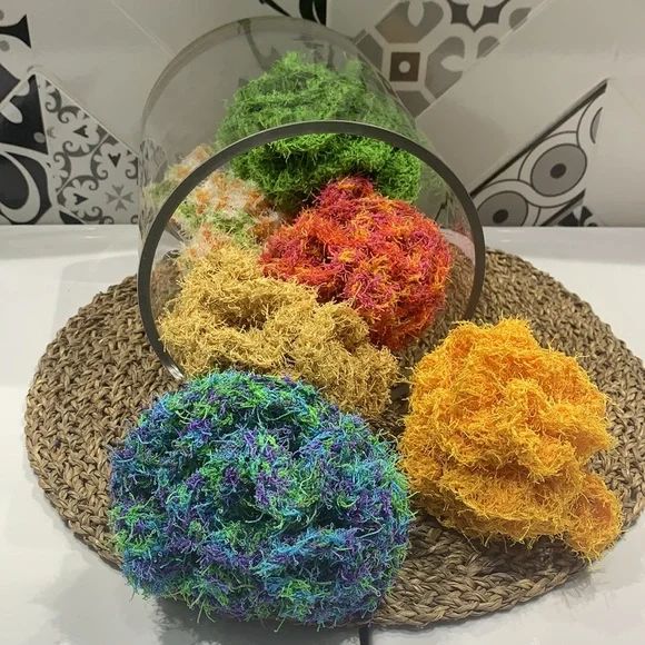 🔥🆓🔥💯% Cotton Loofah/Pouf Handmade - Picture 3 of 5